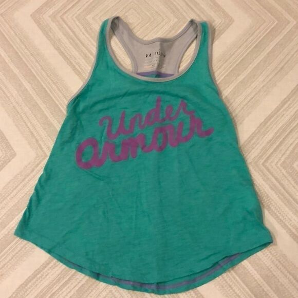 Under Armour Girl’s Turquoise & Purple Tank Top - Picture 1 of 6